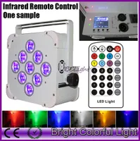 Test RGBWAUV 6 w 1 bezprzewodowe lampki DMX obsługiwane baterią DIN UPIGLIGHTS z kontrolerem podczerwieni LCD Wyświetlacz 9x18W5039213
