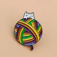 Piękny Rainbow Wool Ball Broch Brooth Gay Badge Plecak Polo Shirt Hat Pin Akcesoria biżuterii LGBT Crochet