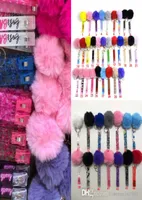 44 Styles Plush Keychains Toys Card Grabber Keychain Credit Cards Puller For Long Nails Women Bag Pendant Yarn Pompom Key Rings9861565
