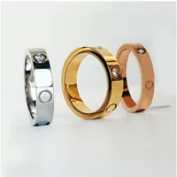 Miłość Pierścień Pierścień Pierścienia Zespół Mężczyźni/Kobiety Projektantka mody Luksusowa biżuteria Tytanium Stal Stal Stal Papled-Plane Never Fade Not alergic-4/5/6 mm