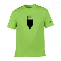 Мужские рубашки T Tarchia Футболка летняя мужская рубашка с коротким рукавом чистый цвет хлопок классная USB-логотип мода мужские топы женские футболки 062207