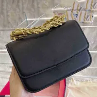 Thick Chain Shoulder Bags Women Square Handbag Leopard Print Leather Luxury Designer Bag Crossbody Female Purses 220328 bagsmall68