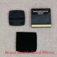 Mini Portable Black Makeup Compact Mirror Folding Travel Mirrors With Velvet Dust Bag Luxurious Make Up Tool Dubbelsidig förstoringsspegel för kvinnor fin gåva