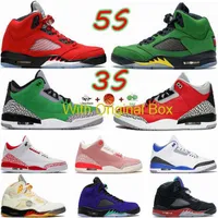 with original box Jumpman 3 basketball shoes men for sneaker 3s Cool Grey Race Blue 5s Fire Red Oreo Top 3 Raging Red mens trainers outdoor sports sneakers