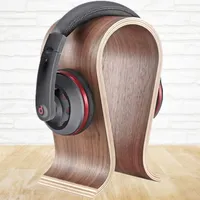 Hoogwaardige houten hoofdtelefoonstandaard Walnut houten headset oortelefoon houder hoofdtelefoon display rack