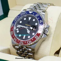 오리지널 박스 시계 GMT-II 116719 BLRO PEPSI 18K 화이트 골드 박스 페이퍼 새로운 기계 자동 남성 BF Watches250o