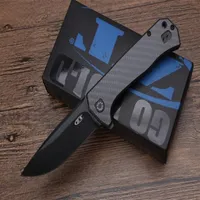 Zero Tolerance Rexford Design Flipper Tactical Folding Knife ZT0804CF CTS 204P Koolstofvezelhandgreep Survival Pocket EDC Tools Colle263B