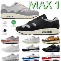 New Max 1 Running Shoes for Men Women Airmaxs 1/87 COPPTS X Far Out Patta Black Gray Cactus Jack Wheat Sneakers Size 36-45