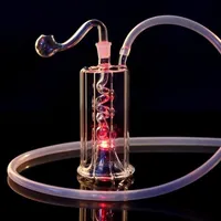 LED Glow Glass Glaws Smoking Pipe Smoke Shisha Diposable Glass Pipes Oil Burner Ash Catchers Bong Percolater Bubbler Gifts Tobacc313l