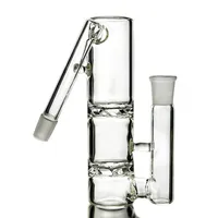 Clear Double Cyclone Glass Ash Catcher 45 Degree 14mm 18mm Ashcatcher Dis Perc Ash Catchers Smoking Bong Accessories Dab Tools239I