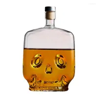 Flasks de hanche carcane en verre avec fidule de whisky stopper pour liqueur de brandy bourbon 700 ml