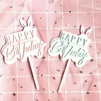 Festive Supplies Acrylic Ear Cake Toppers Cupcake Picks Sticks For Happy Birthday Party Decoration Baby Shower Supplier