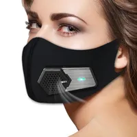 Cotton Face Maskable y reutilizable Smart Electric Air Respirator Facmask Fashion Maske de tela negra Maske para protección de germen254z