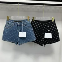 Дизайнерские женские джинсовые шорты штаны с полной буквой джинсы с стразами дизайн сексуальные дамы летние короткие брюки