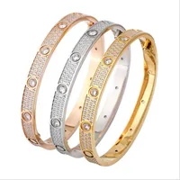 Charm Bracelets Cuff Bangle Silver Gold Titanium Steel Designer Jewelry Screw Screwdriver Full Diamond Bracelets