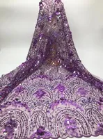 African Lace Fabric 2021 Wysokiej jakości francuskie hafty nigeryjskie cekiny 3D Net do sukni ślubnej3532057