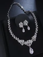 Acess￳rios para casamentos de noiva High Ensth Jewelry Colar Breatring Set Gift Woman Birthday Party Jewelry J￳ias Rosa Drop 9573727