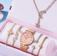 Armbanduhren Luxus Frauen sehen elegante weibliche Magnetnetzband Rose Frau Watch Armband Montre Femme Reloj Mujerwristwatches4504805