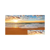 Pinturas modernas ondas marítimas praias ao pôr do sol