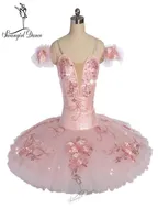 Child Peach Pink Yagp Competiton Professional Ballet Tutu Girls Flower Fairy Pancake Doll Performance Tutu Costum BT91721252350
