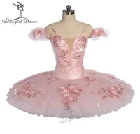 Child Peach Pink Yagp Competiton Professional Ballet Tutu Girls Flower Fairy Pancake Doll Performance Tutu Costum BT91726587190