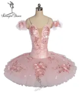 Child Peach Pink Yagp Competiton Professional Ballet Tutu Girls Flower Fairy Pancake Doll Performance Tutu Costum BT91727285160