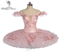 Child Peach Pink Yagp Competiton Professional Ballet Tutu Girls Flower Fairy Pancake Doll Performance Tutu Costum BT91726923367