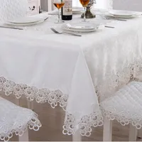 Panno da tavolo shseja tovaglie classiche europee in pizzo solubile in pizzo decorazione per matrimoni