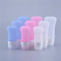 Förvaringsflaskor 200 st/parti 37 ml 60 ml 89 ml bärbar flaska tom silikon resepaketpress för lotion schampo badbehållare