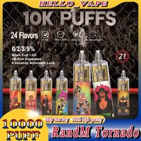 Оригинальный Randm Tornado 10000 Puffs Ondosable Vape Pen E Cigarettes с аккумуляционной батареей сетки воздушного потока.