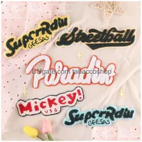 Other Home Textile Fashion Letter Chenillees Notions Big English Towel Embroidered Appliques Sew On Clothing Badges For Clothes Jack Dhqfo