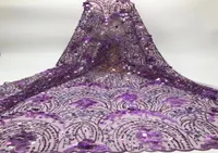 African Lace Fabric 2021 Wysokiej jakości francuskie hafty nigeryjskie cekiny 3D Net do sukni ślubnej 6170917