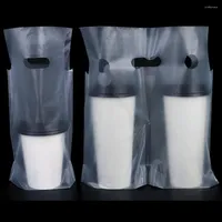 Torby do przechowywania 100pcs/partia przezroczyste plastikowe opakowanie torba kurierska na mleczną herbatę sok pomarańczowy napoje kawowe napoje wodoodporne torebki
