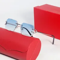 Zeshoekige zonnebril voor vrouwen designer bril Man Goud Rimless Carti brillen brillen Len Len Recept spektakel Luxe zonnebrilvrouw Oculos schaduw