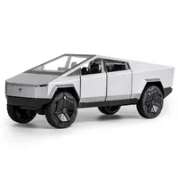 Diecast Model Cars 124 Tesla Cybertruck Pick -up Alloy Diecasts speelgoedvoertuigen metaal speelgoedcolamodel geluid en lichte trekback collect243o