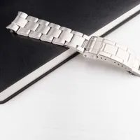 Смотреть полосы Rolamy 20 мм 316L Стальная часовая полоса сплошной конец серебряной серебряной серебряной застежки для Rolex Vintage Summariner Oyster 70216 455B T221213
