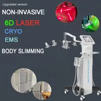 Professional 6D Lipo Laser Slimming Machine EMS Cryo Weight Loss Lipolaser Skin Tightening Beauty Equipment with 6 Laser Heads and 4 Cryo Plates