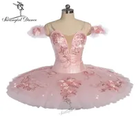 Child Peach Pink Yagp Competiton Professional Ballet Tutu Girls Flower Fairy Pancake Doll Performance Tutu Costum BT91725211150