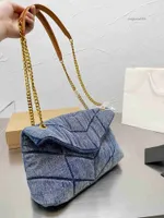 Дизайнеры женщины вымыли джинсовую сумку Loulou Puffer Fashion Classic Flay Messenger Bag Сумки для роскошной сумочки кошель