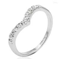 Anillos de boda Banda de compromiso de flecha de clúster de color de oro blanco para mujeres anillos bague anel feminino aneis joyería