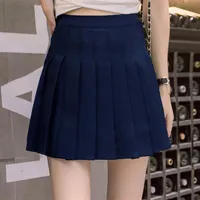 Encantadora falda de tenis plisada de cintura alta Skort A-Type Uniforme con pantalones cortos internos para la animadora de bádminton Tenis Mujer191y