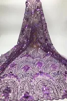 African Lace Fabric 2021 Wysokiej jakości francuskie hafty nigeryjskie cekiny 3D Net do sukni ślubnej1914632