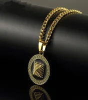 Moda Man Hip Hop Round Pirâmide Pingente Pingente Gold Silver Color Men 75cm Colares de cadeia longa Design de jóias para mens6360725