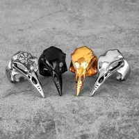 Cluster Rings Viking Crow Skull Stainless Steel Mens Punk Amulet Gothic For Male Boyfriend Biker Jewelry Creativity Gift Wholesale