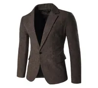 Men039s Blazer Jacket Herringbone Sport Coat Smart Formal Dinner Cotton Suits Slim Fit One Button Notch Lapel Casual Coat Coffe2305711
