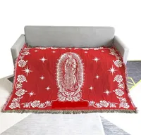 Super Virgin Mary Black Red Blanket Personality Tapestry Office Air Conditioning Nap Living Room Sofa Ornaments Blankets8284784