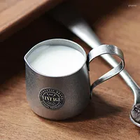 Fincan tabakları yaratıcı retro enfes mini kahve fincan süt sürahi paslanmaz çelik juego tazas de cafe ev içecek hediyeleri dekorasyon