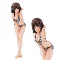 Dekompressionsleksak anime figur sexig baddräkt megumi kato böjd över stående modell pvc presentdocka samling leksaker för flickor statisk dekoration