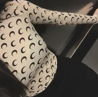 Ropa femenina sexy camisetas con estampado de luna Top Mujeres de manga larga Tunics Koszulka Damska Crescent2370787