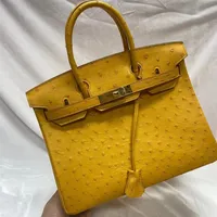 Classic Fashion Woman Shopping Bag Designer Genuine Ostrich Leather Make To Order Lady Tote For Everyday Handbag326q